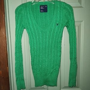 American Eagle Outfitters Vibrant Green Knit Sweater